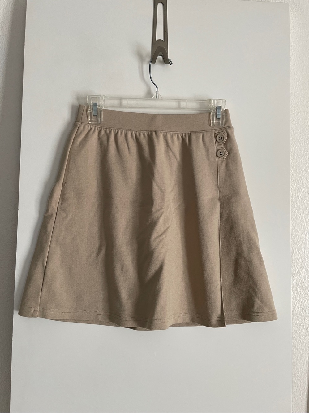 CAT & JACK Cotton Blend High Rise Skort Skirt Shorts Elastic Waist Tan